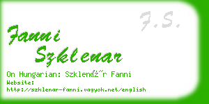 fanni szklenar business card